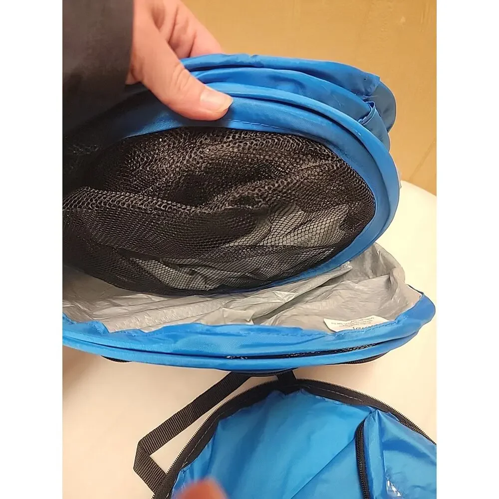 Pop Up Mesh Pet Tent Black Net Blue Trim - New In Case 47.25x24.80x19.68